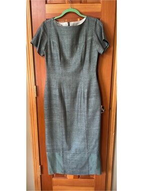 Classic Sage Green Maxi Sheath Dress - Women's Tailored Office Wear